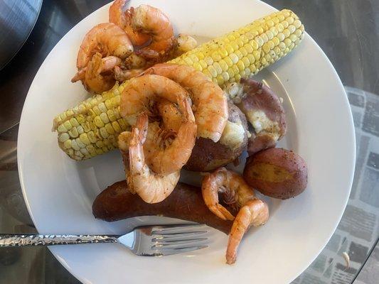 Low country boil.  There was plenty more!