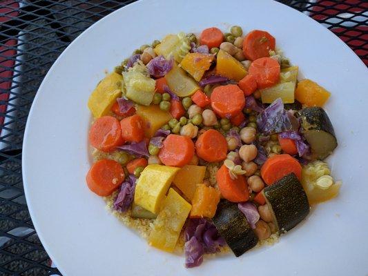 Vegetable couscous. It's vegetarian, folks!