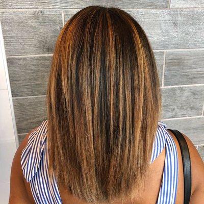 Balayage on textured hair.