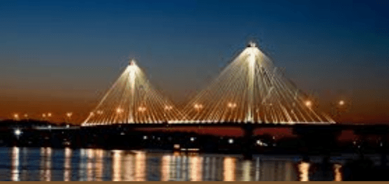 Clark Bridge over the Mississippi River at Alton, Illinois.