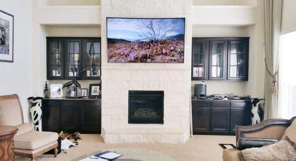 Fireplace Stone, Brick & Tile $225 "just for labor installation" up to 60" TV