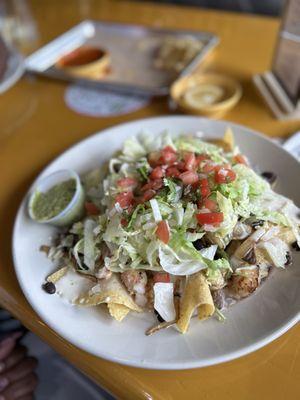 Fajitas Nachos. Sub black beans, no sour cream, and guacamole on the side