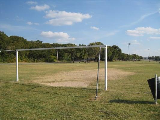 Soccer field and goals