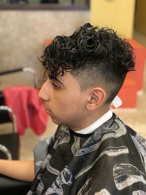 Perm & Faded men's haircut