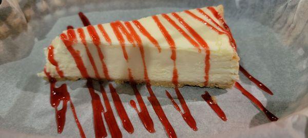 New York Cheesecake with Raspberry Sauce