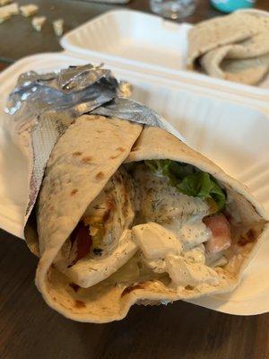 Chicken Kabob Naan Wraps