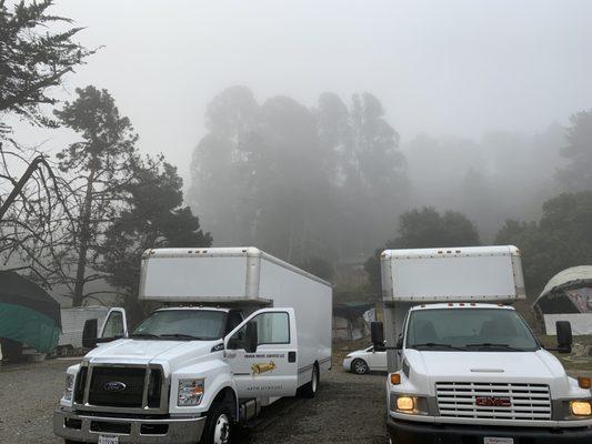 Both trucks getting ready to begin the day.