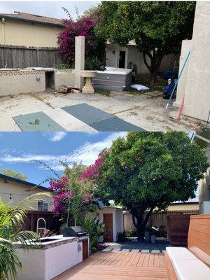 Before and After - Deck and Outdoor Kitchenette/BBQ