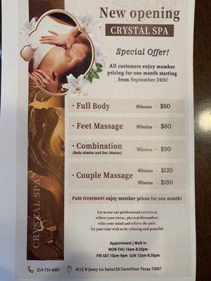 They also have a $10 gift card and a great holiday sale with a $45 foot massage.