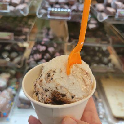 Fudge brownie gelato and snickerlicious