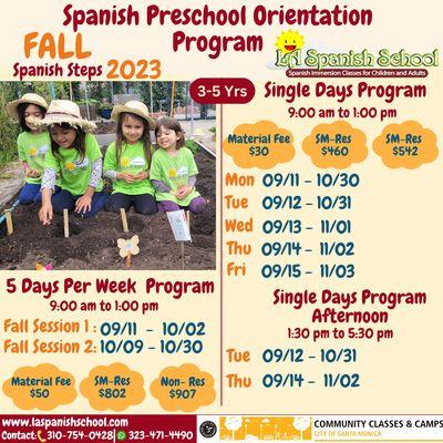 Spanish Preschool Orientation Program: Spanish Steps. Promoting the development of essential early childhood-skills and Spanish language.