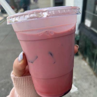 Beet vanilla latte