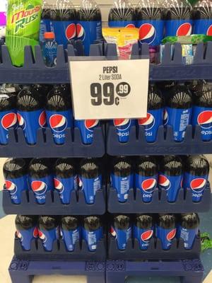 2 liter Pepsi bottles only .99¢