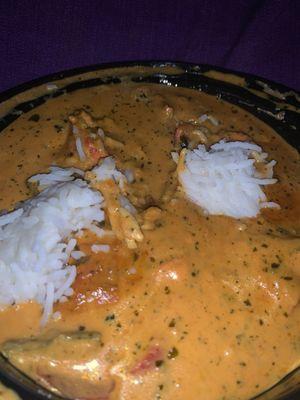 My Basmati Rice leapt into the Chicken Tikka Masala & holy Basmati rice is this way way delicious! Yumm & yup