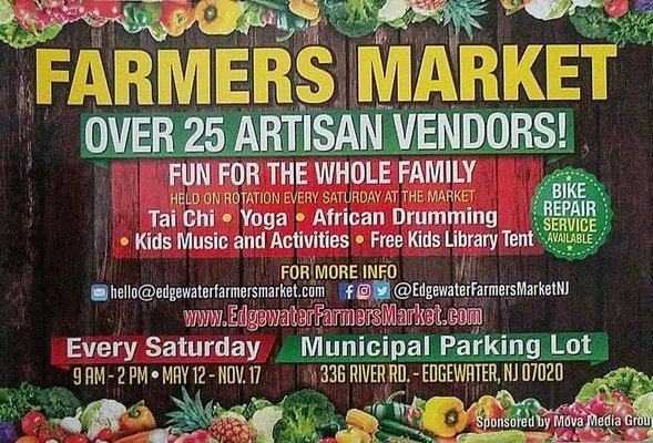 Edgewater Farmer's Market * Over 25 Artisan Vendors