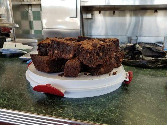 Our home made brownies. So ewwy gooey good.