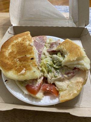 The Ham Arepa Combo (I put no Mayo and no special sauce in the notes) GROSS!!! DISGUSTING!!