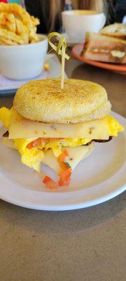 Le Buzz Egg Sandwich with an English muffin