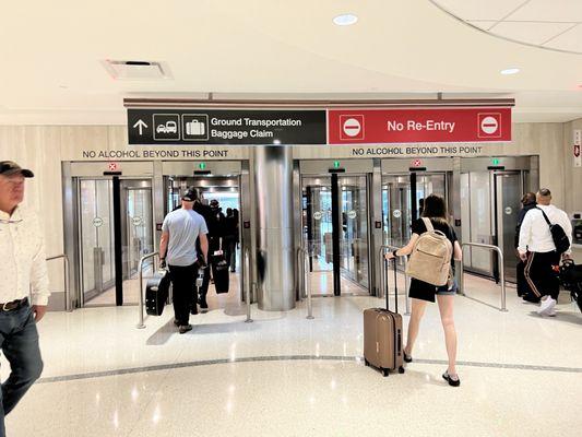 To ground transportation and baggage claim