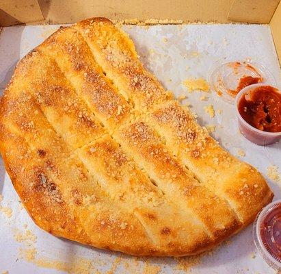 Cheesey garlic bread. We could not wait.