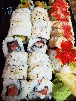 Veggie maki, 49er roll and pink lady