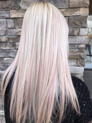 Highlights with pink by Dorene