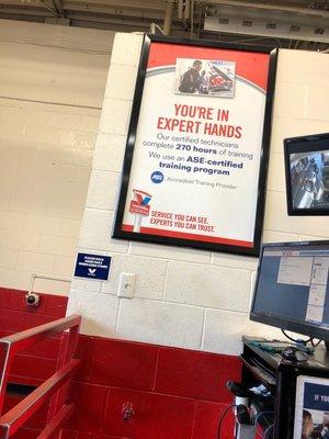 Interior of valvoline drive through