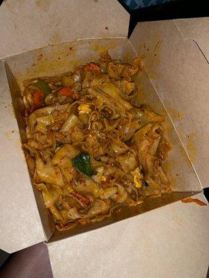 22. Drunken Noodles  Spicy level 8 with chx