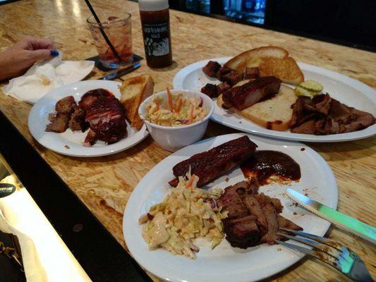 Ribs and coleslaw.  Beans are yummy too.