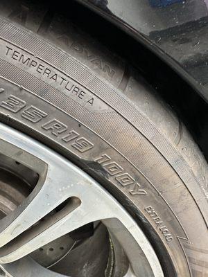 Damaged tire