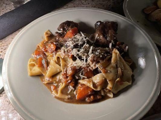 Braised beef cheek ragú with tagliatelle pasta