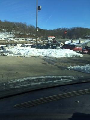 Pic of store after a big snow 1-23-16, fr back of Parking Lot. Took this 1-30-16