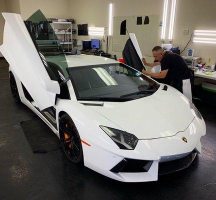 Phantom S9 being installed on one of our loyal clients Lamborghini Aventador LP700-4