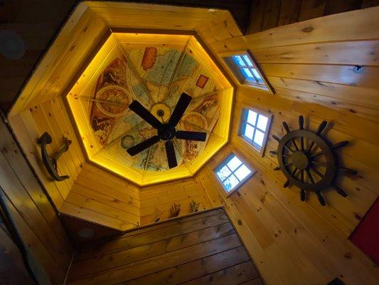 The cool ceiling in captains quarters.