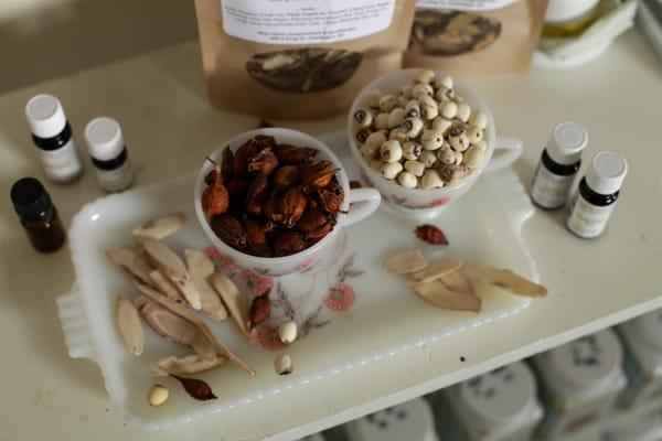 We provide Chinese herbal medicine and essential oils to enhance your acupuncture treatment.