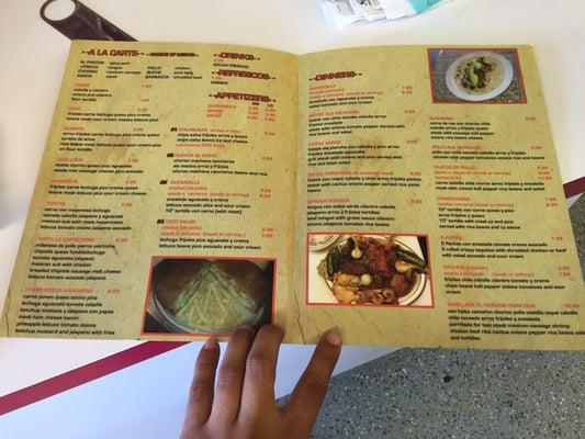 Inside menu. In both languages.