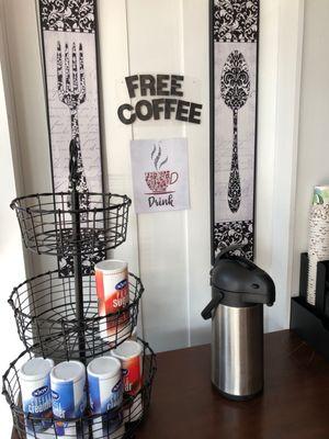 Free coffee station