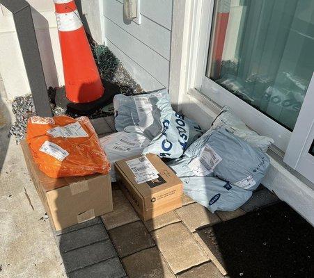 Packages dumped at guard gate