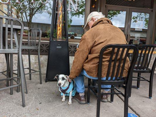 Posted this pic because it was a cool  overcast day in May and we were traveling with our dog. Staff cranked up heater for us right away.