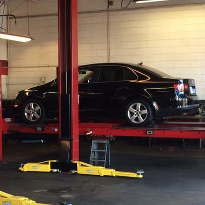 Alignment being worked on after Suspension, Tie Rods and Ball Joint replacement