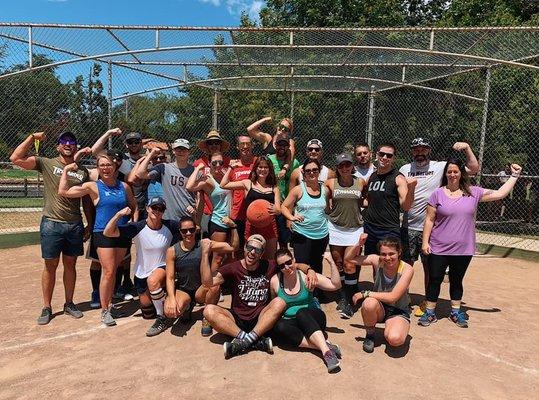 Kickball at Ocho's 5th anniversary gathering, 2019