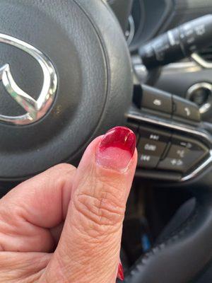 Bad nail job.