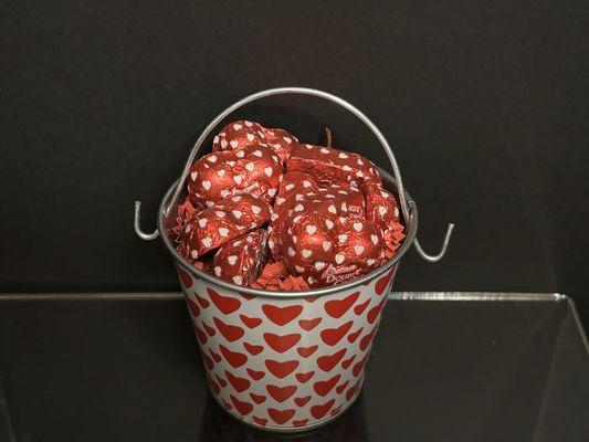 Red Heart Mini Valentine's Chocolate Heart Pail