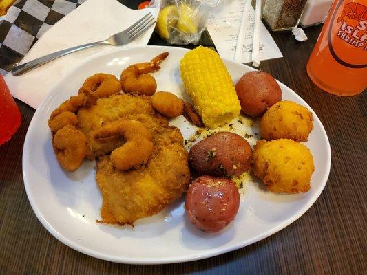 Fried shrimp and fish