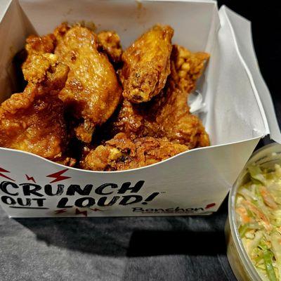 Soy Garlic Wings & Coleslaw