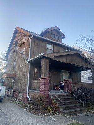 New gutters on cedar wood house looks amazing!!!!