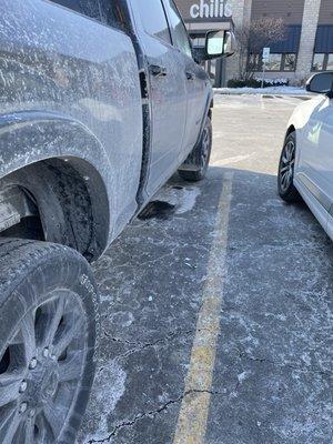 There was glass in the parking lot I did not realize it when I parked we got out of the car and you could see a broken beer bottles.