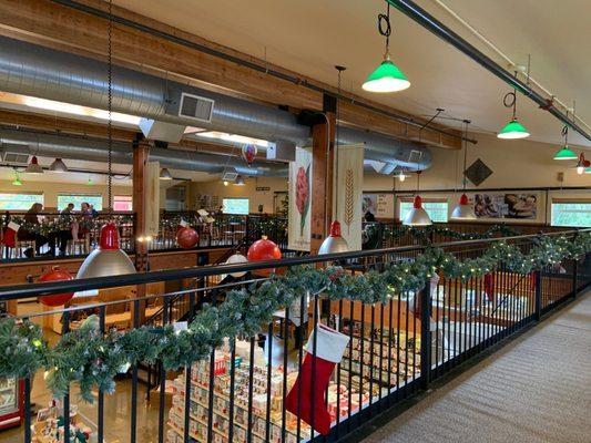 Second floor restaurant tables.