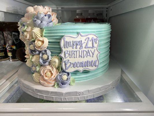 My granddaughters 21st Birthday Cake White cake with vanilla