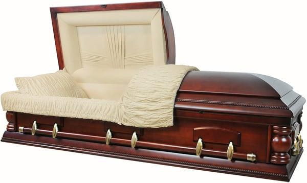 Beautiful wood caskets at our Showroom.